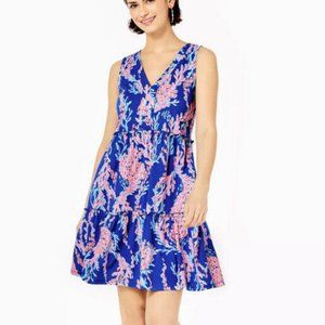 NWT Lilly Pulitzer Lorina Swing Dress in Borealis Blue / Swim on Over sz M